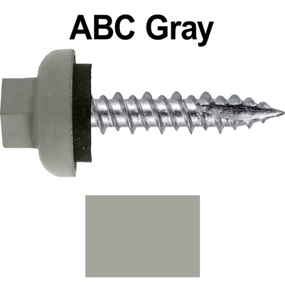 #10 X 1" HI-LO Zinc Aluminum Cap Metal Roofing Screws - Hex Washer Head - Self starting/self tapping - EPDM washer. Colored head.