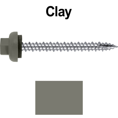 10 X 2“ HI-LO Zinc Aluminum Cap Metal Roofing Screws - Hex Washer Head - Self starting/self tapping - EPDM washer. Colored head.