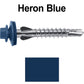 12 X 1-1/2" PFP STAINLESS STEEL Fastener - 1/4" Washer Hex Head - #3 Drill Point Tip -  For Polycarbonite, Fiberglass and PVC sheeting. Colored head.