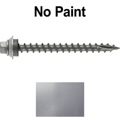 12 X 2-1/2" Metal Roofing Screws For OSB and Plywood - Galvanized Metal to Wood Type 17 Tip - 1/4" Hex Head - Assembled EPDM Washer