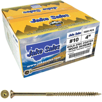 #10 Gold Star/Torx Drive Zinc Coated T-25 Flat Head Wood Screws