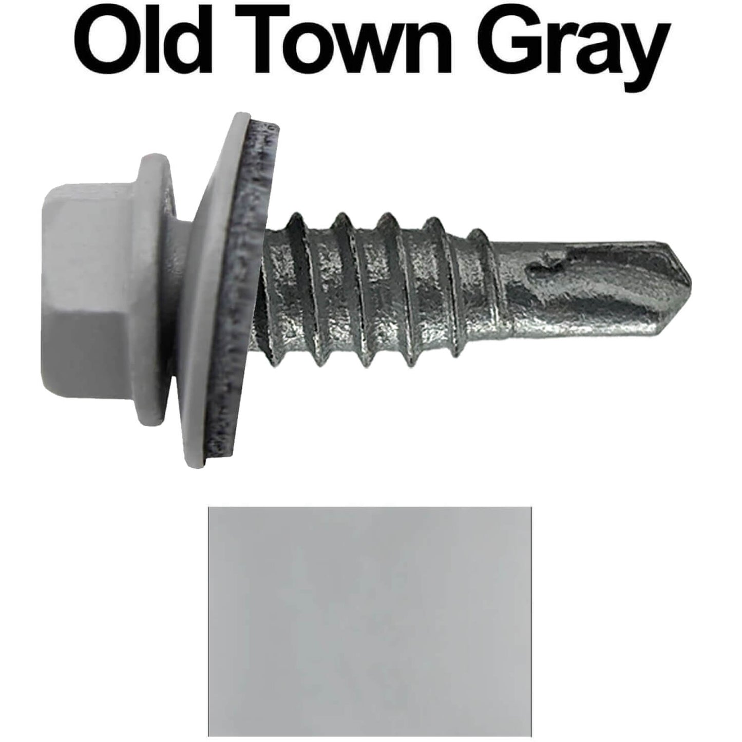 #14 x 7/8" Stitch Tek Metal to Metal Type #1 Roofing Screws - Hex Washer Head - Drill Point - 9/16" EPDM washer.