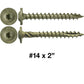 #14 Construction Lag Screws - Exterior Coated Torx/Star Drive Heavy Duty Structural Lag With Modified Truss Washer Head