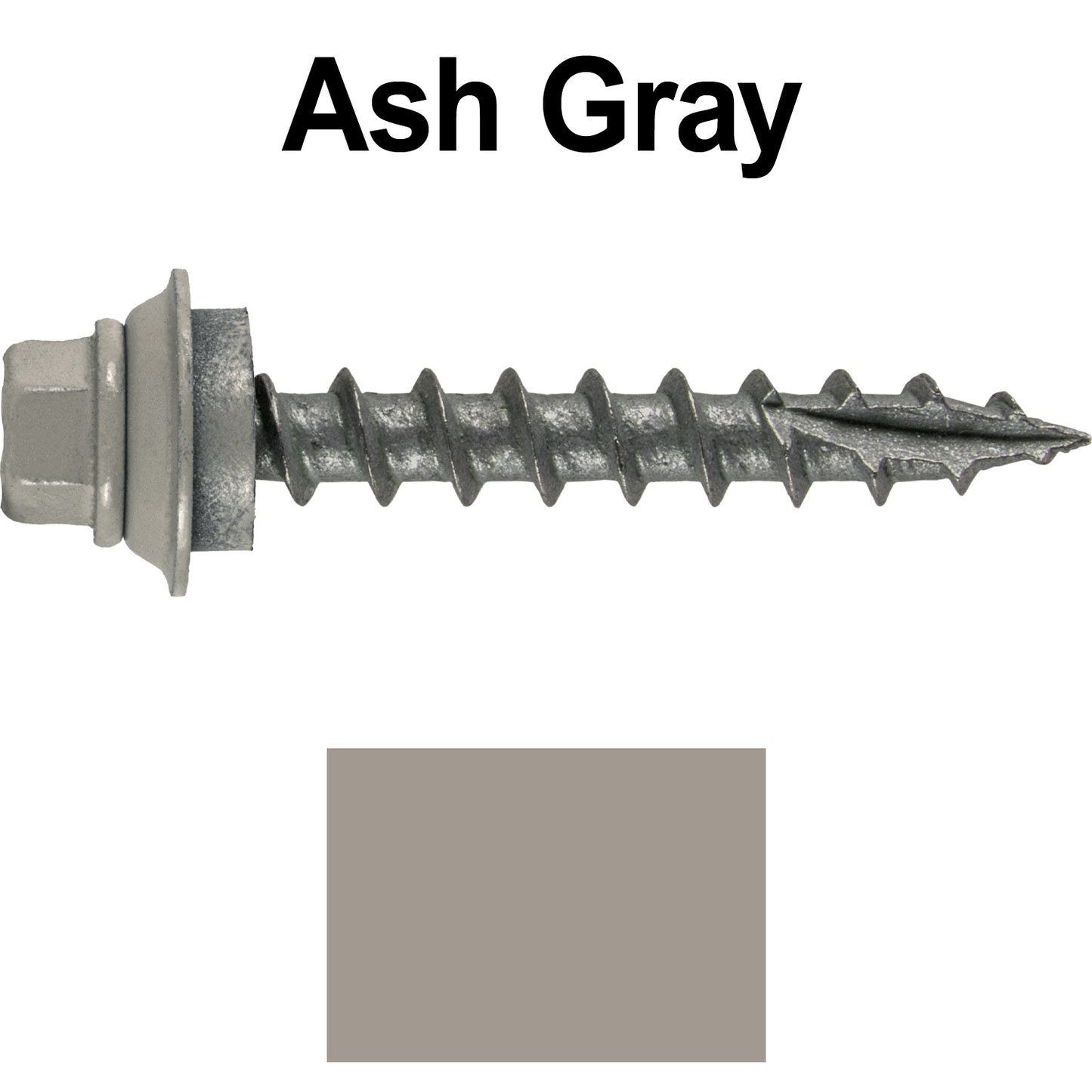 12 X 1-1/2" Metal Roofing Screws For OSB and Plywood - Galvanized Metal to Wood Type 17 Tip - 1/4" Hex Head - Assembled EPDM Washer