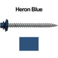 12 x 2-1/2" Metal ROOFING SCREWS - Hex Washer Head - Self starting/self tapping - EPDM washer. Colored head.