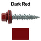 #10 x 1" Metal ROOFING SCREWS - Hex Washer Head - Self starting/self tapping - EPDM washer. Colored head.