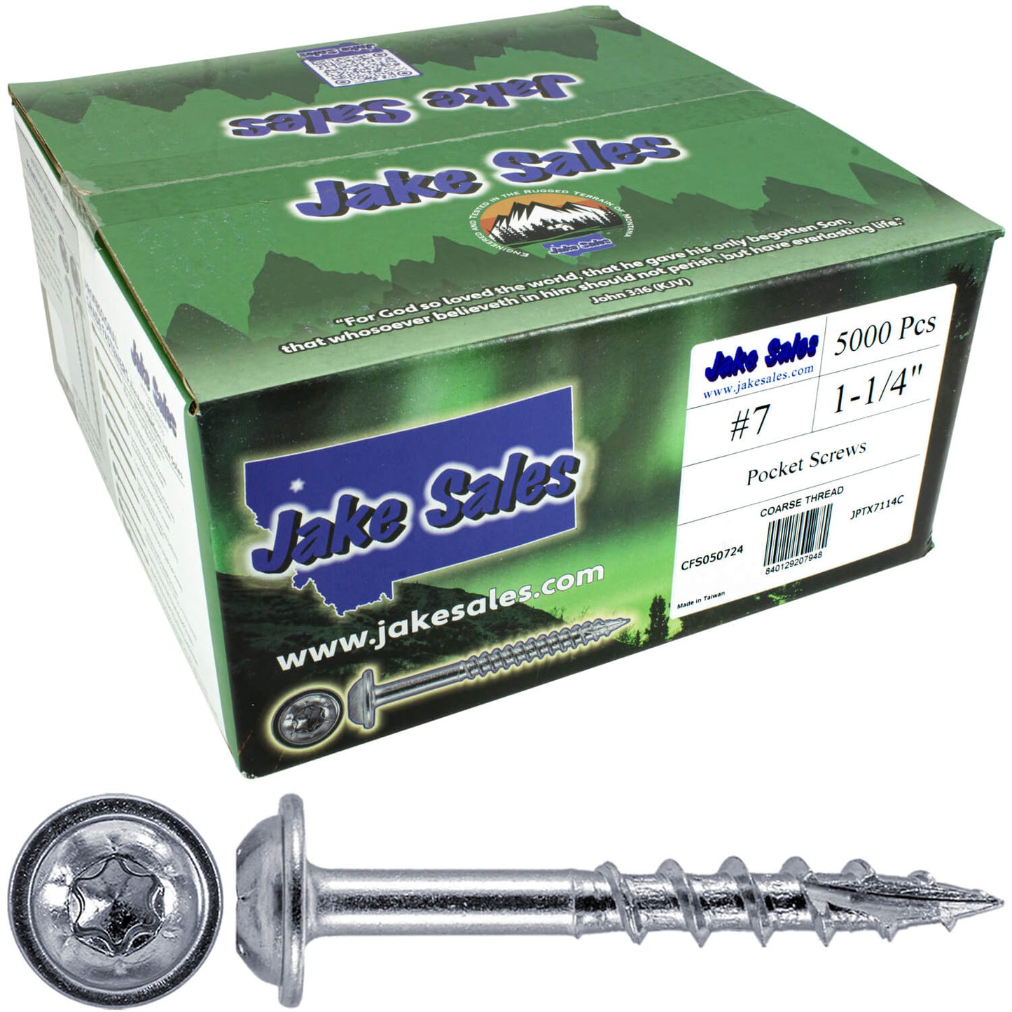 #7 Coarse Thread Pocket Hole Torx/Star Head Screws - Torx/Star Drive Pocket Hole Screws for Cabinetry & Furniture. - T-20 Torx Screw Head