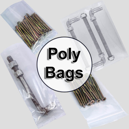 6 Mil Clear Poly Bags - Heavy Duty Plastic Packaging Bags - Multiple Sizes