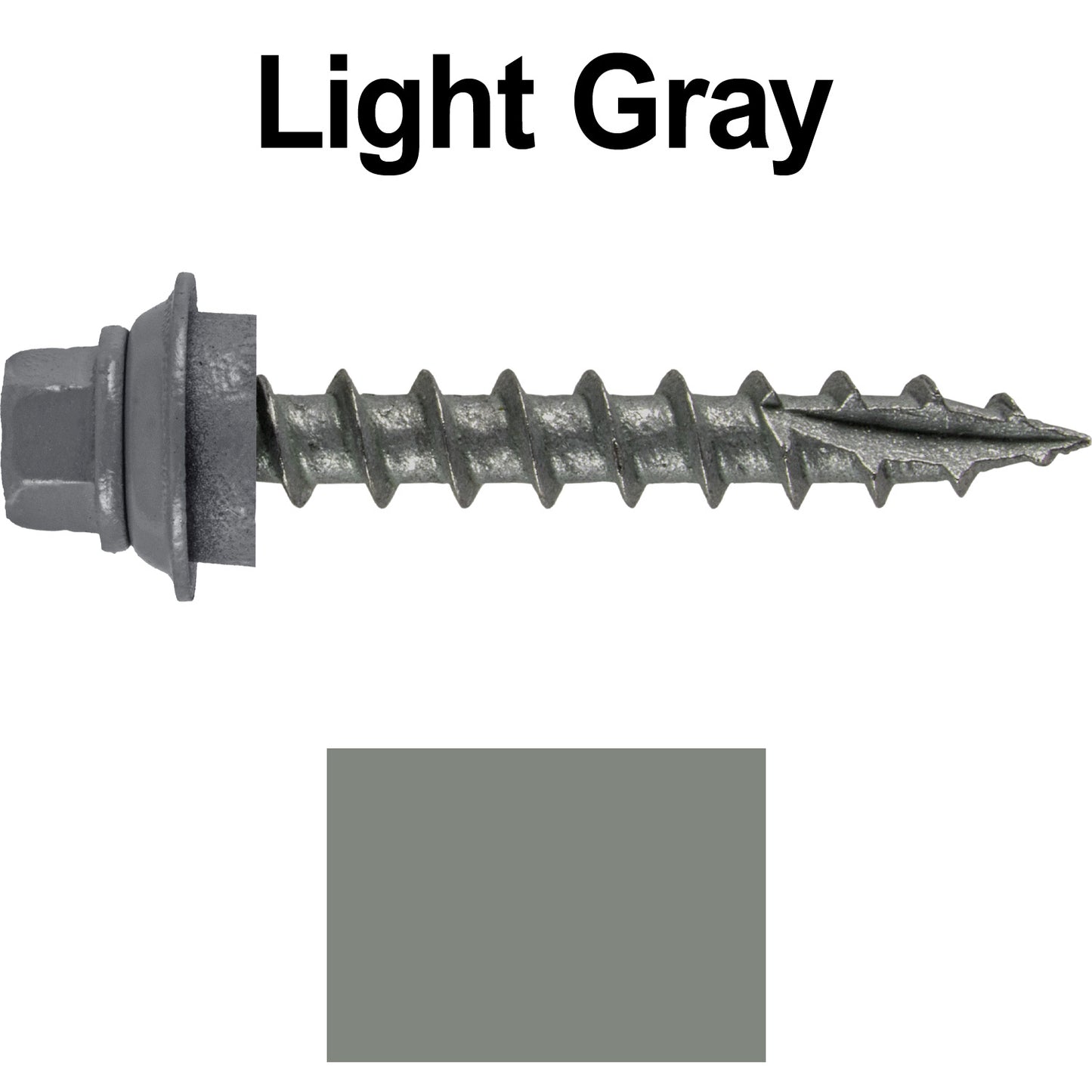 12 X 1-1/2" Metal Roofing Screws For OSB and Plywood - Galvanized Metal to Wood Type 17 Tip - 1/4" Hex Head - Assembled EPDM Washer