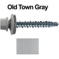 #10 x 1-1/2" Mini Driller Sheet Metal Roofing Screw - Hex Washer Head -  Self starting metal to wood siding screws. EPDM washer. Colored head.