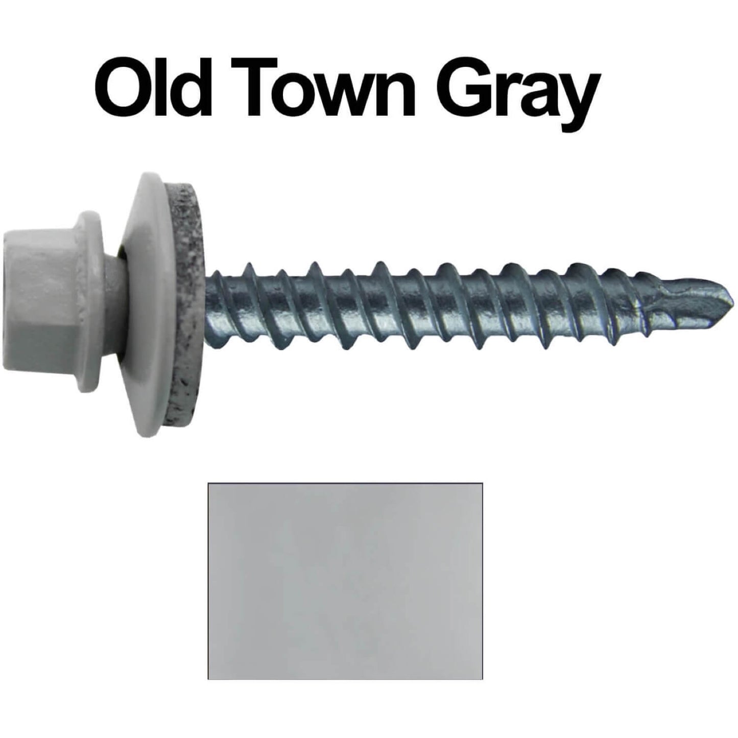 #10 x 1-1/2" Mini Driller Sheet Metal Roofing Screw - Hex Washer Head -  Self starting metal to wood siding screws. EPDM washer. Colored head.