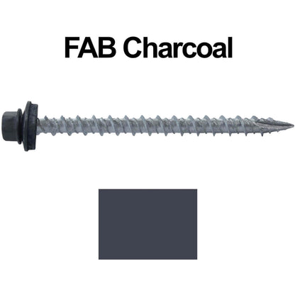 #10 x 2-1/2" Metal ROOFING SCREWS - Hex Washer Head - Self starting/self tapping - EPDM washer. Colored head.