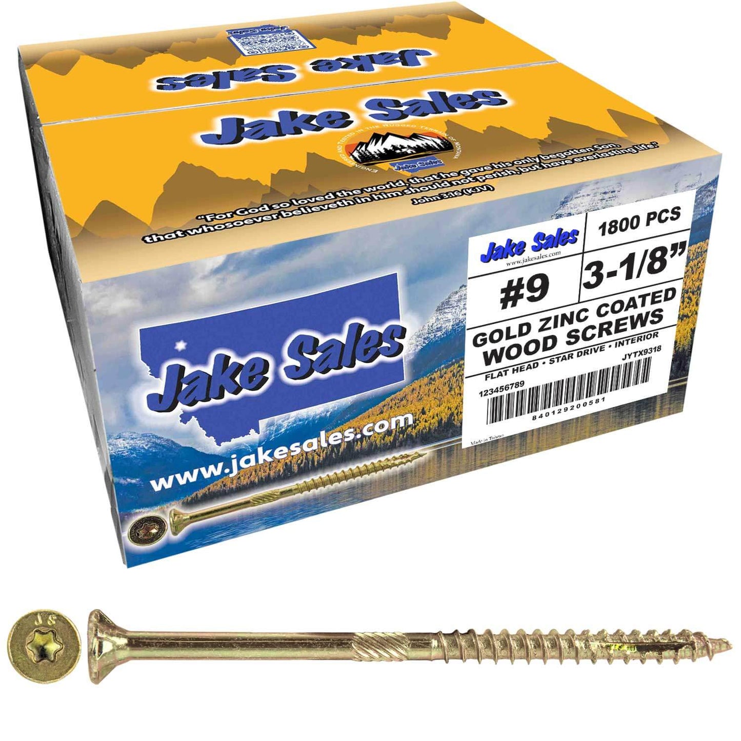#9 Gold Star/Torx Drive Zinc Coated T-25 Flat Head Wood Screws