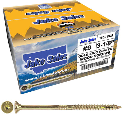 #9 Gold Star/Torx Drive Zinc Coated T-25 Flat Head Wood Screws