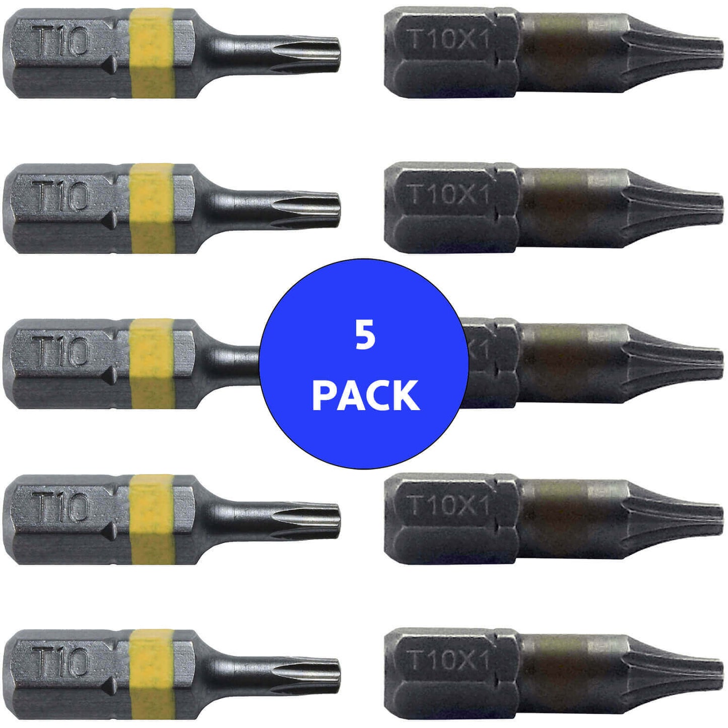 T10 (T-10) Torx/Star Driver Bit - Color Coded Torx/Star Drive Bit for Screws and Fasteners Requiring T10 (T-10) Size Bits