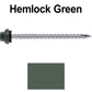 10 X 3“ HI-LO Zinc Aluminum Cap Metal Roofing Screws - Hex Washer Head - Self starting/self tapping - EPDM washer. Colored head.
