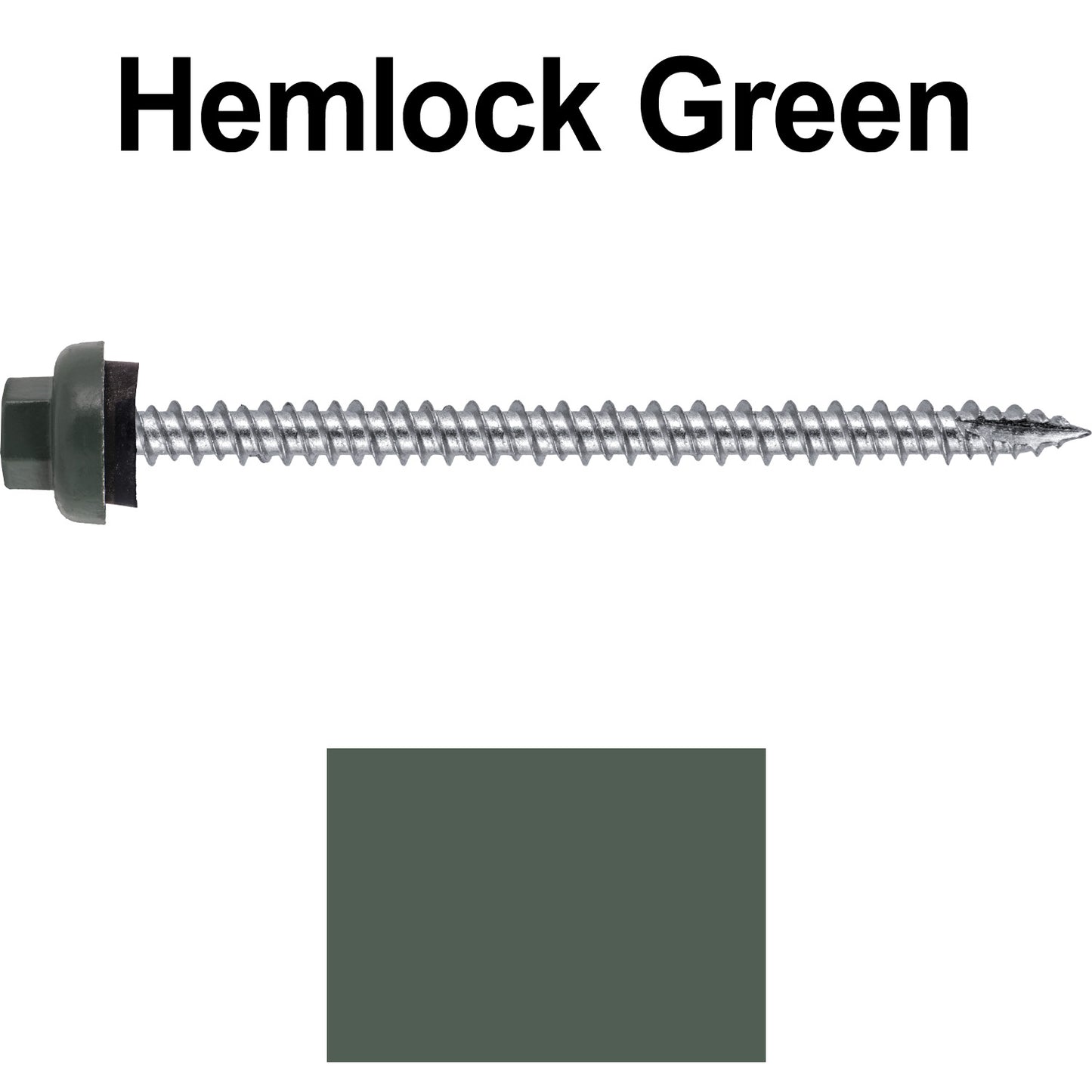 10 X 3“ HI-LO Zinc Aluminum Cap Metal Roofing Screws - Hex Washer Head - Self starting/self tapping - EPDM washer. Colored head.
