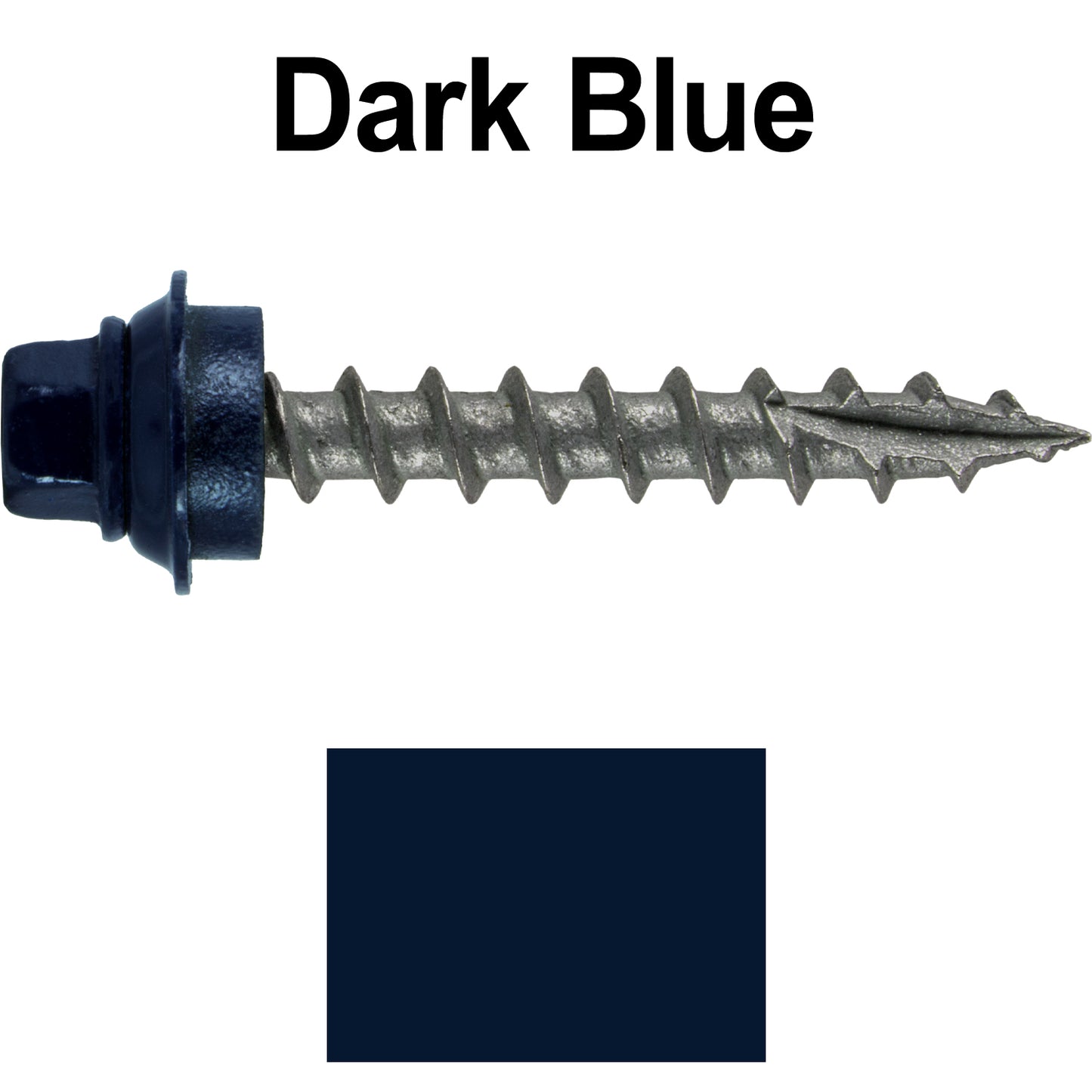 12 X 1-1/2" Metal Roofing Screws For OSB and Plywood - Galvanized Metal to Wood Type 17 Tip - 1/4" Hex Head - Assembled EPDM Washer