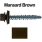 #10 x 1-1/2" Mini Driller Sheet Metal Roofing Screw - Hex Washer Head -  Self starting metal to wood siding screws. EPDM washer. Colored head.