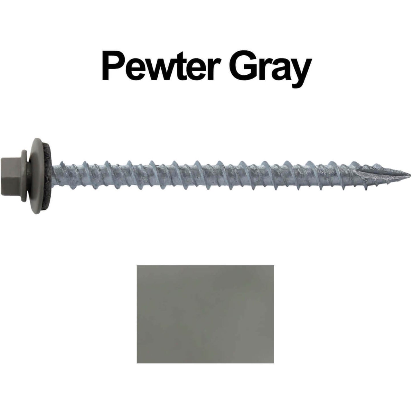 #10 x 2-1/2"   Metal ROOFING SCREWS: (250) Galvanized Hex Head Sheet Metal Roof Screw. Self starting metal to wood siding screws. EPDM washer