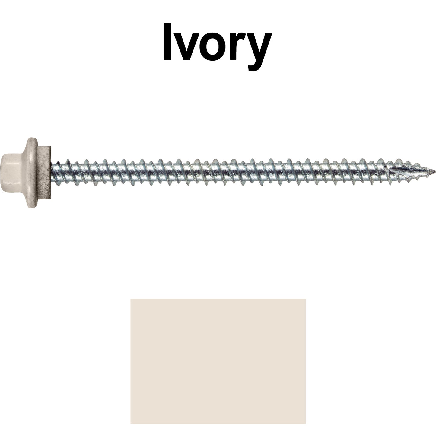 10 x 3” - STAINLESS HEX / ZINC Sheet Metal Roof Screw. Self starting metal to wood siding screws. EPDM washer. Colored head.