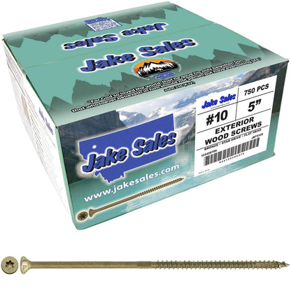 #10 x 2" - 6" Bronze Exterior Coated Wood Screw Torx/Star Drive Head - Multipurpose Exterior Coated Torx/Star Drive Wood Screws