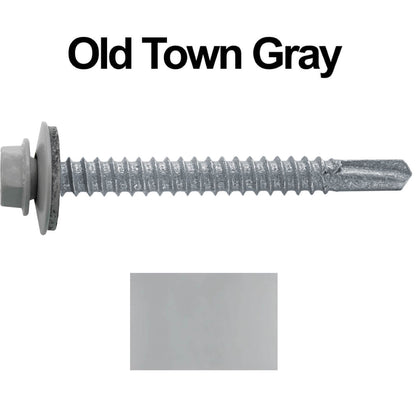 #12 x 2" Metal to Metal Type #3 Metal Roofing Screws - Hex Head Drill Point - 9/16" EPDM Washer.