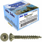 #8 x 3/4" - 2" Bronze Exterior Coated Wood Screw Torx/Star Drive Head - Multipurpose Exterior Coated Torx/Star Drive Wood Screws