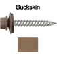 12 x 1-1/2" Stainless Steel Metal Roofing Screw - Hex Washer Head - Self starting/self tapping - EPDM washer. Colored head.