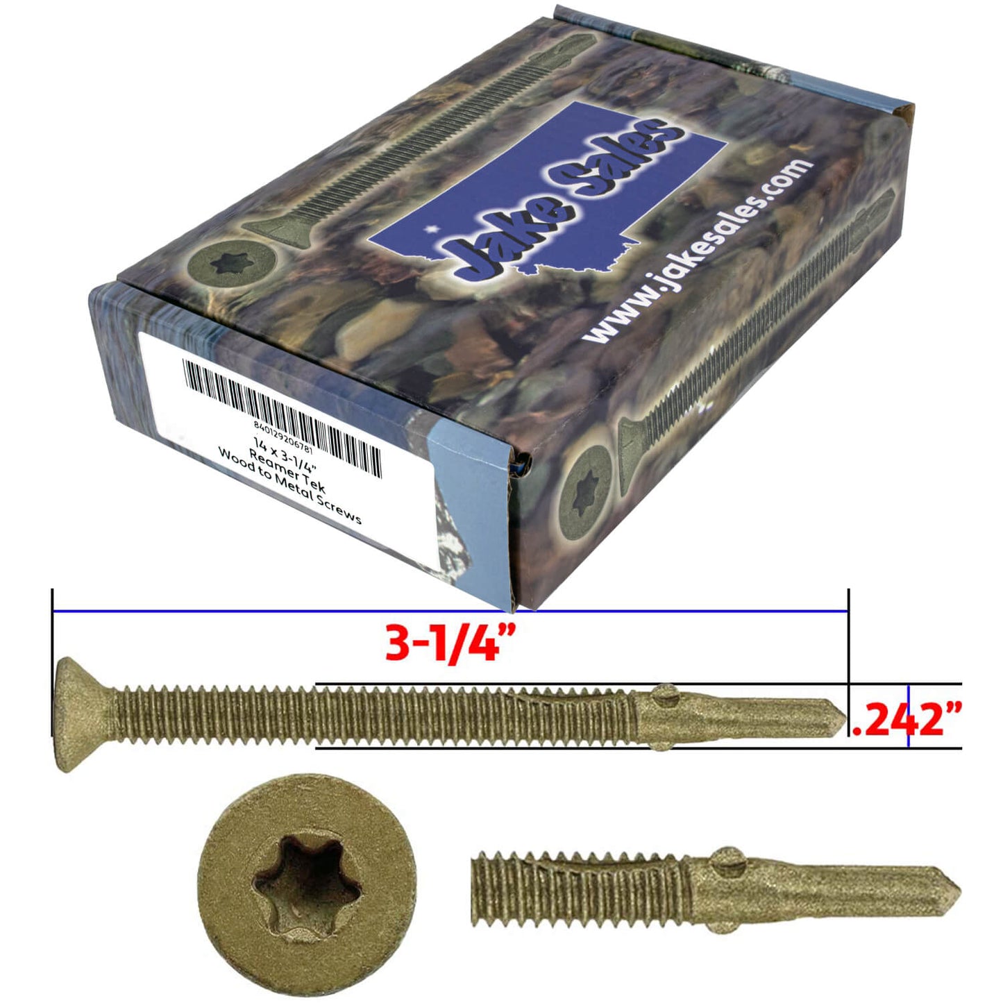 Reamer Tek Torx/Star Head Self-Drilling Wood to Metal Screws - for Flatbeds, Trailers or Fastening Wood to Steel