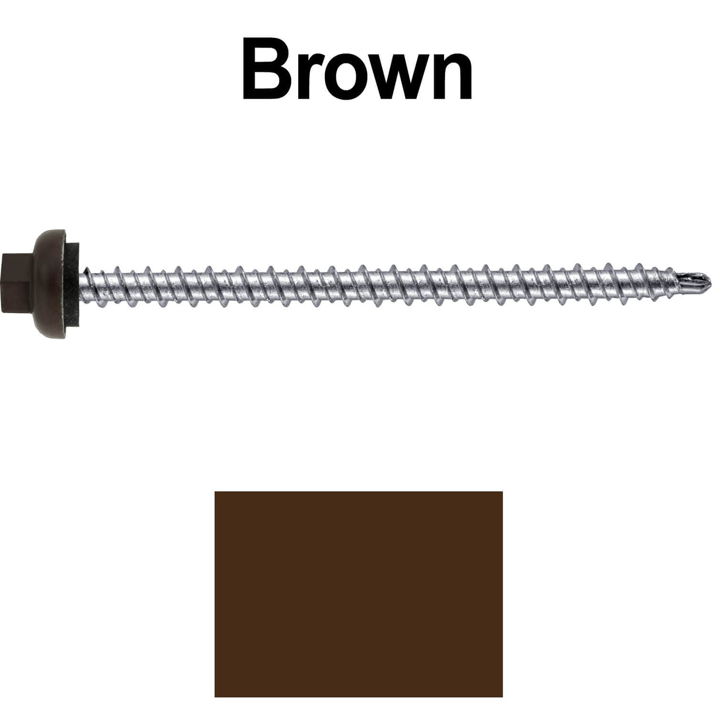 10 X 3" Zinc Aluminum Cap MINI-DRILLER Roofing Screws HI-LO THREAD Zinc Plated Carbon Steel Shank - EPDM Washer - Colored head