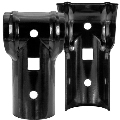 Black Chain Link Fence End Rail Panel Clamps for 1-3/8" and 1-5/8" Pipe. Add Extensions to Existing Fence or Connecting Fence Panels