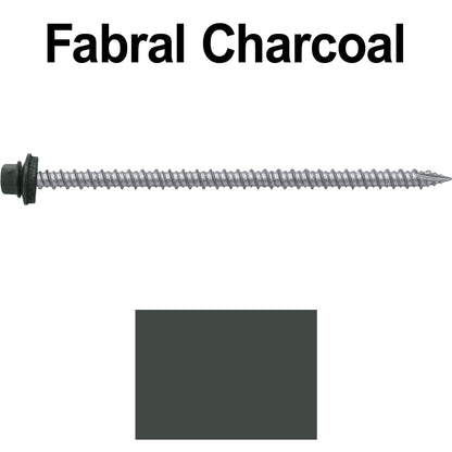 #10 x 4" Metal ROOFING SCREWS - Hex Washer Head - Self starting/self tapping - EPDM washer. Colored head.
