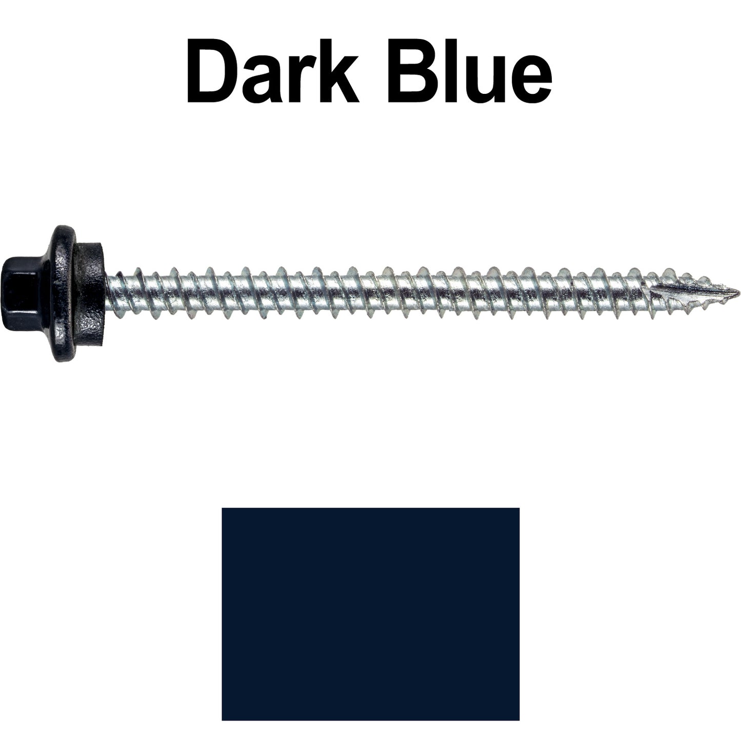 10 x 2-1/2” - STAINLESS HEX / ZINC Sheet Metal Roof Screw. Self starting metal to wood siding screws. EPDM washer. Colored head.