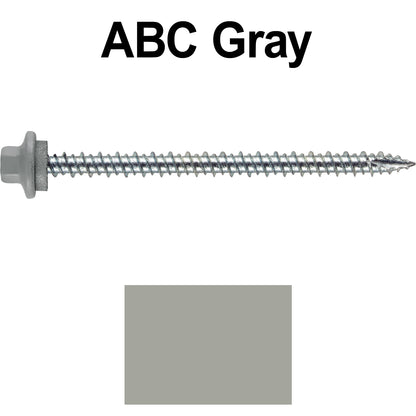 10 x 3” - STAINLESS HEX / ZINC Sheet Metal Roof Screw. Self starting metal to wood siding screws. EPDM washer. Colored head.