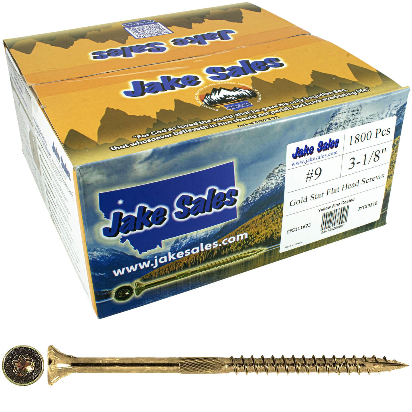 #9 Yellow Zinc Coated General Purpose Wood Screws. Torx/Star Drive Head - Multipurpose Torx/Star Drive Wood Screws