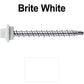 #10 x 2" Stainless Steel Mini Driller Sheet Metal Roofing Screw - Hex Washer Cap - Self starting metal to wood siding screws - EPDM washer. Colored head.