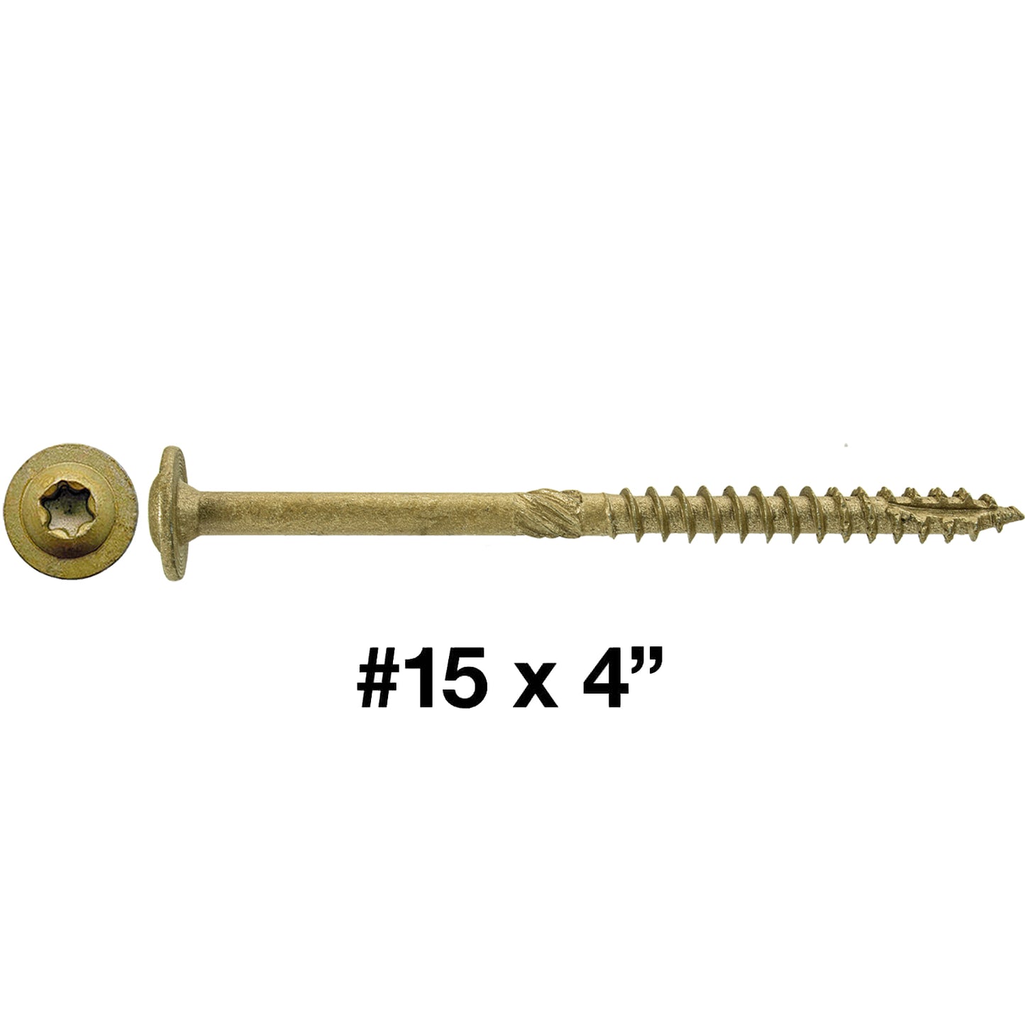 #15 Construction Lag Screw Exterior Coated Torx/Star Drive Heavy Duty Structural Lag Screw - Modified Truss Washer Head
