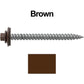 12 x 2-1/2" Metal ROOFING SCREWS - Hex Washer Head - Self starting/self tapping - EPDM washer. Colored head.