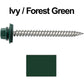 12 x 2-1/2" Stainless Steel Metal Roofing Screw - Hex Washer Head - Self starting/self tapping - EPDM washer. Colored head.