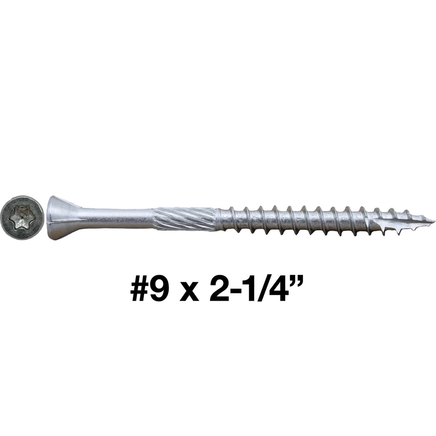 #9 Silver Star Stainless Steel TRIM HEAD Screw Torx/Star Head  - Stainless Steel TRIM HEAD Wood Screws