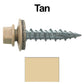#10 x 1" Metal ROOFING SCREWS - Hex Washer Head - Self starting/self tapping - EPDM washer. Colored head.