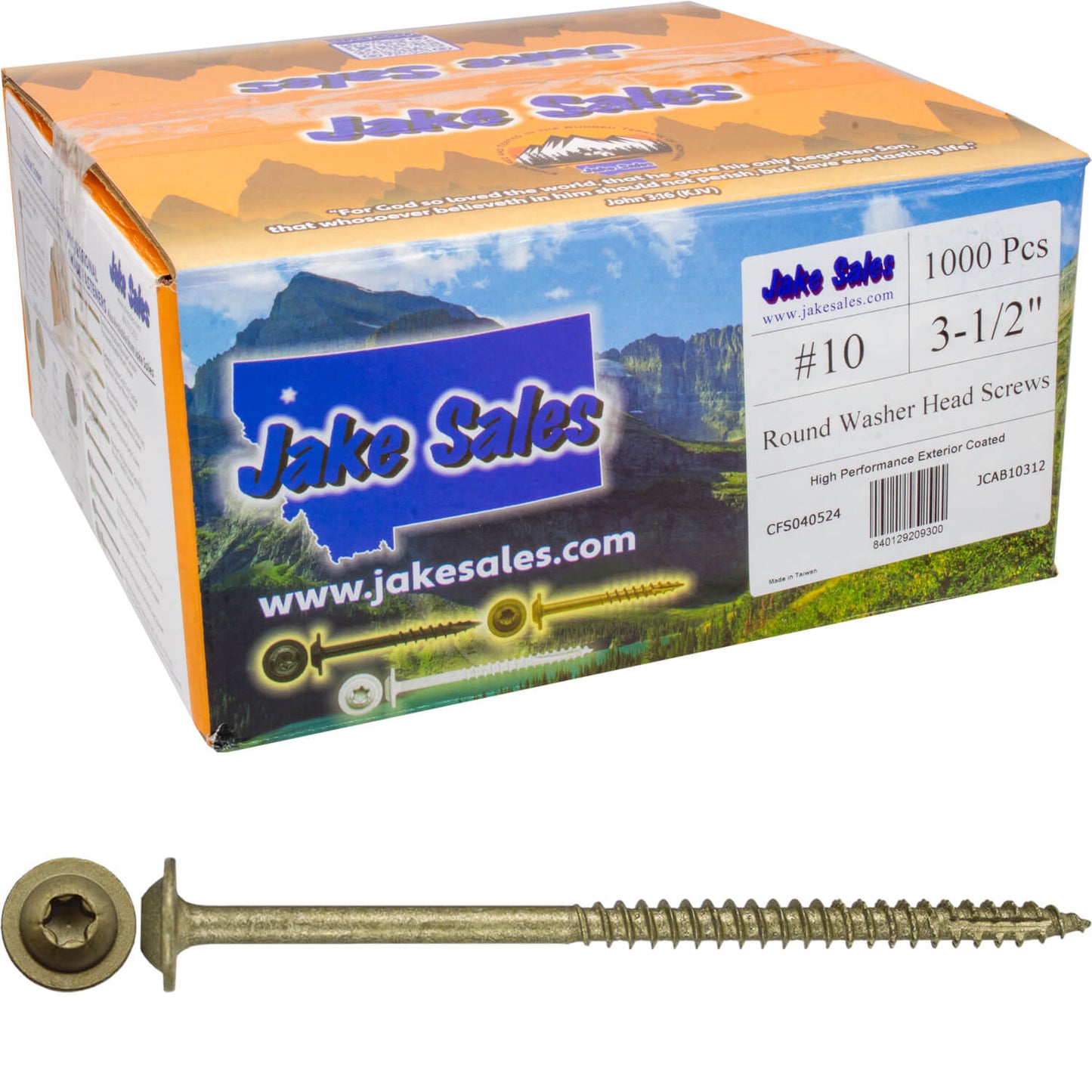 #10 Round Washer (Modified Truss) Head Screw Torx/Star Drive Head Wood Screw, Multipurpose Wood Screws for Construction, Cabinets and Furniture.