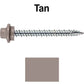 10 x 2” - STAINLESS HEX / ZINC Sheet Metal Roof Screw. Self starting metal to wood siding screws. EPDM washer. Colored head.