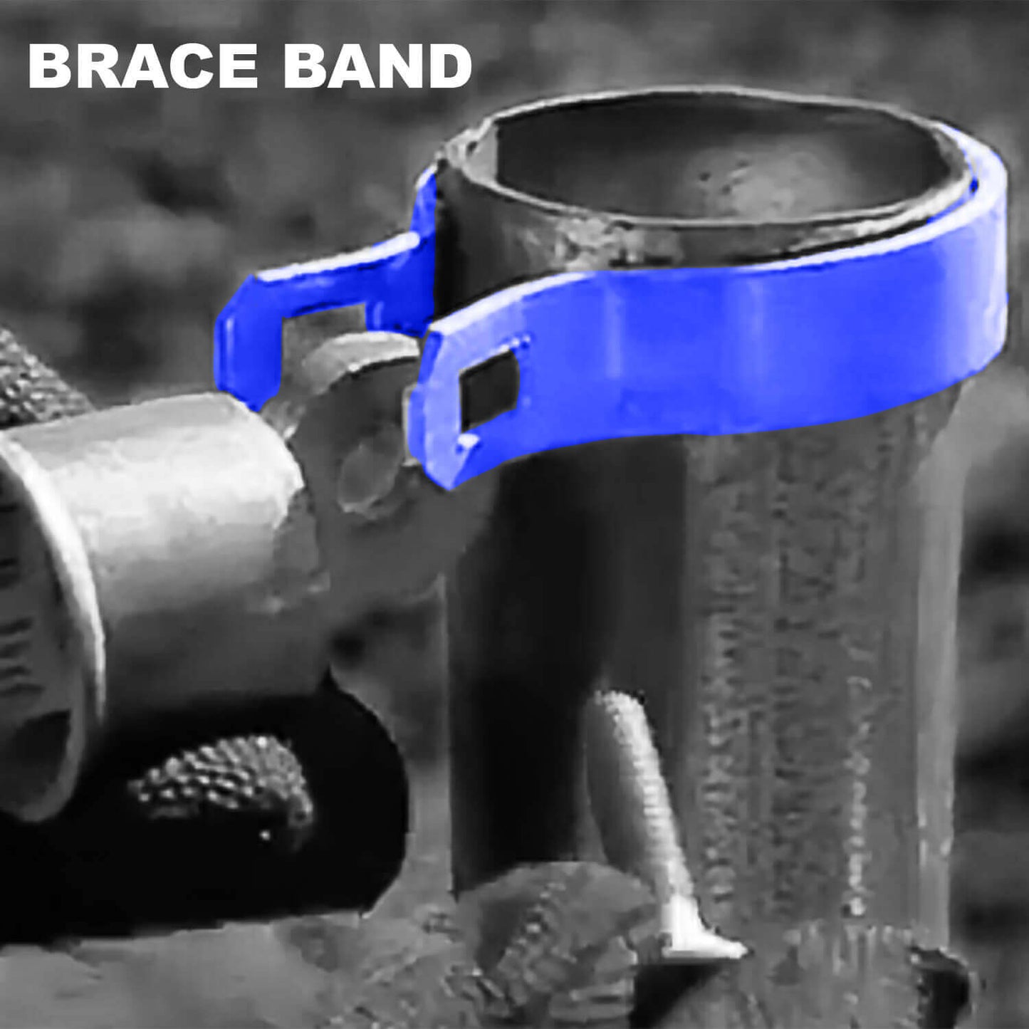 Brace Band for Chain Link Fence -  Galvanized Chain Link Brace Band. Attach Rail Ends to terminal post, corner fence post, end fence post, gate fence post or gate frame