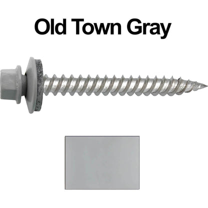 12 x 2"  Stainless Steel Metal Roofing Screw - Hex ReGrip Washer Head - Self starting/self tapping - EPDM washer. Colored head.
