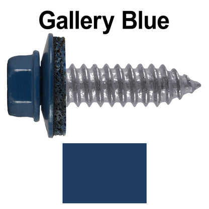 17 x 1"  Metal Roofing Screws - Metal Panel to Metal Purlins and Recovery Screws - Hex Washer Head - EPDM washer.