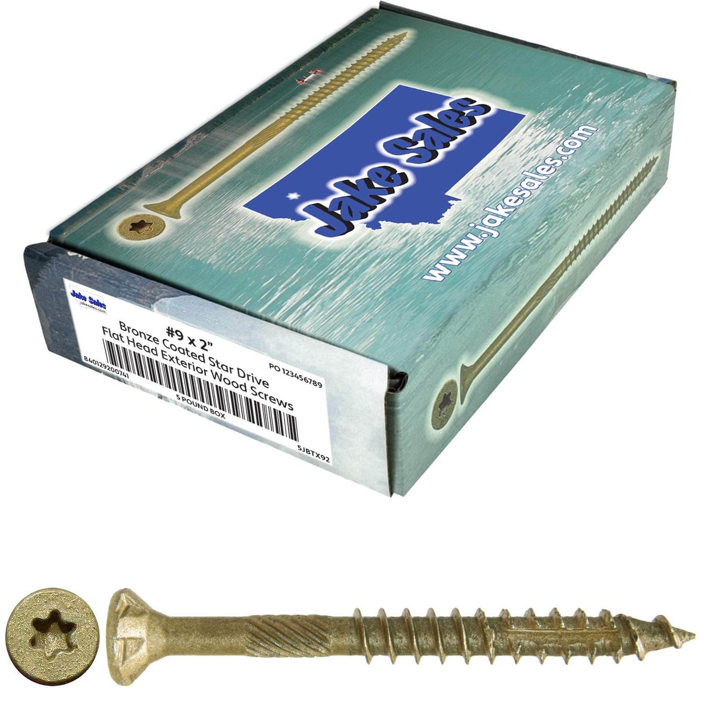 #9 x 1-1/2" - 3-1/8" Bronze Exterior Coated Wood Screw Torx/Star Drive Head - Multipurpose Exterior Coated Torx/Star Drive Wood Screws