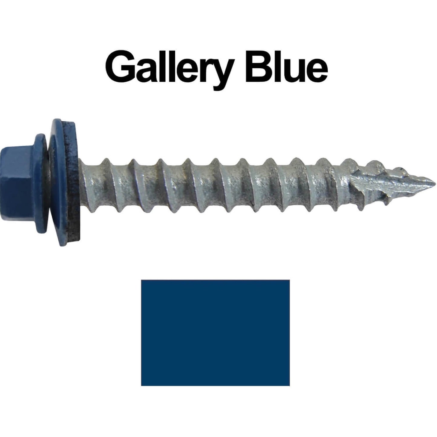 #14 x 1-1/2" Metal ROOFING SCREWS - Hex Washer Head - Self starting/self tapping - EPDM washer. Colored head.