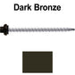 10 X 3" Zinc Aluminum Cap MINI-DRILLER Roofing Screws HI-LO THREAD Zinc Plated Carbon Steel Shank - EPDM Washer - Colored head